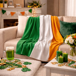 Classic Irish Tricolor Inspired  Fleecedecke
