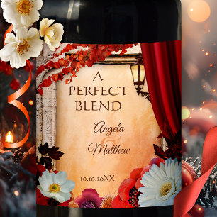 Classic Italian Style Fall Wedding Wine Label Weinetikett
