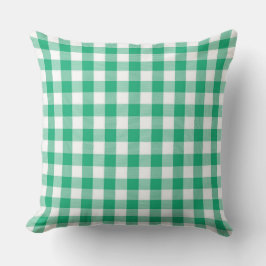 Classic Jade Green Gigham Pattern Throw Kissen