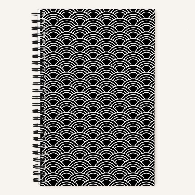 Classic Japanese Seigaiha Wave Pattern Notizbuch (Vorderseite)
