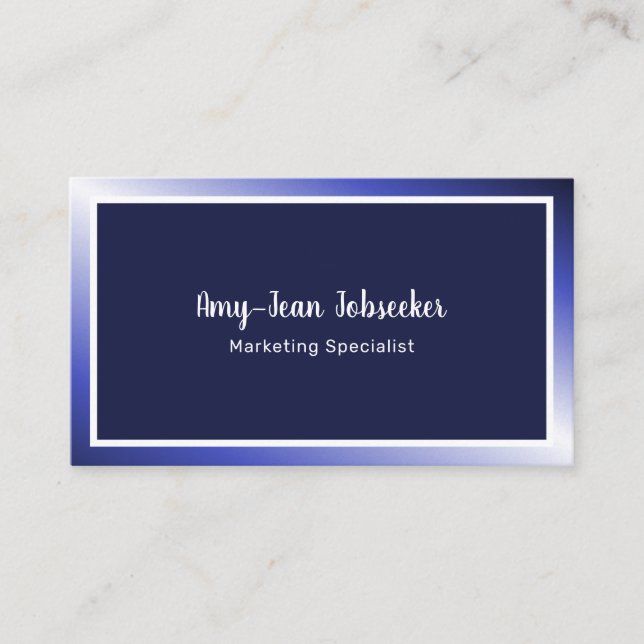 Classic Job Seeker Navy Ombre Einfach Minimalistis Visitenkarte (Vorderseite)