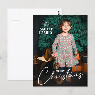 Classic Joy Frohe Weihnachtsfeiertage Kids Foto Postkarte