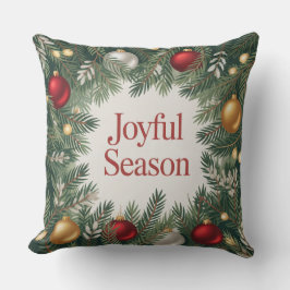 Classic Joyful Wreath Kissen