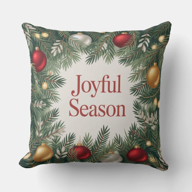 Classic Joyful Wreath Kissen (Vorderseite)