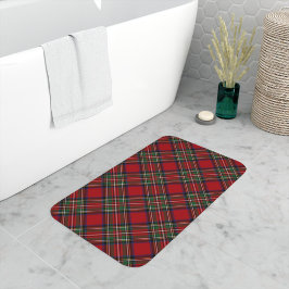 Classic Kariert Red and Green Clan Stewart Tartan Badematte