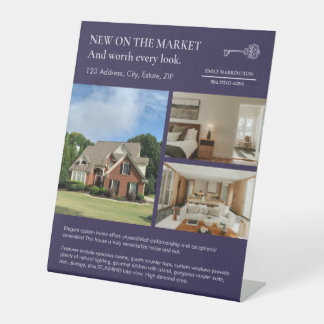 Classic Key Listing Purple Real Estate Agent Sockelschild