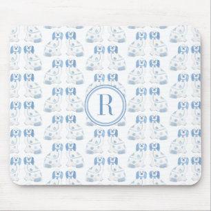 Classic Lady Blue und White Chinoiserie Hunde Mousepad
