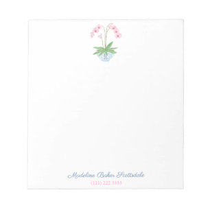 Classic Ladys Pink Orchid in Ginger Jar Planter Notizblock