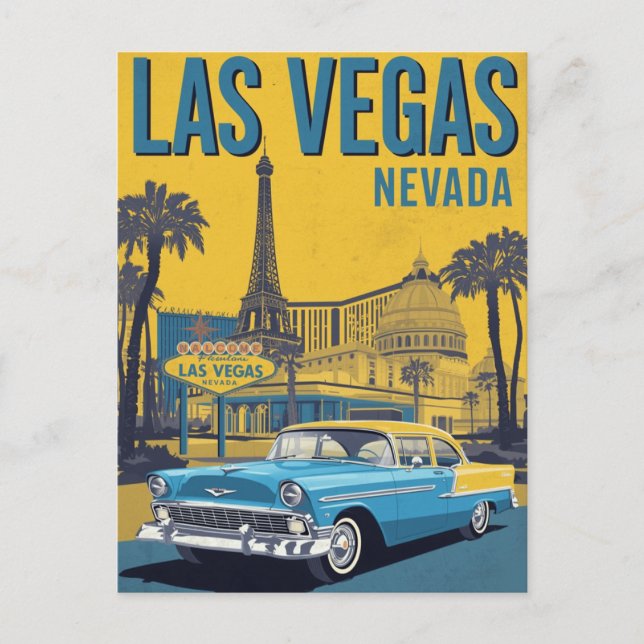 Classic Las Vegas Nevada Travel Postkarte (Vorderseite)