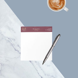 Classic Laurel Wreath Burgundy Gold Monogram Notizblock