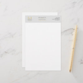 Classic Laurel Wreath Gray Gold Monogram Briefpapier