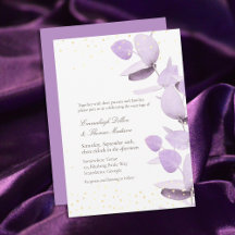 Classic Lavender Eucalyptus Glitzer Wedding Invita