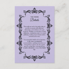 Classic Lavender Purple Ornately Framed Wedding Begleitkarte