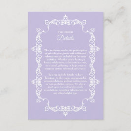 Classic Lavender Purple Ornately Framed Wedding Begleitkarte