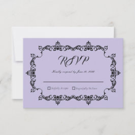 Classic Lavender Purple Ornately Framed Wedding RSVP Karte