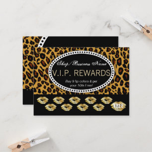Classic Leopard Print - Gold Lips Loyalitätsbeloh Treuekarte