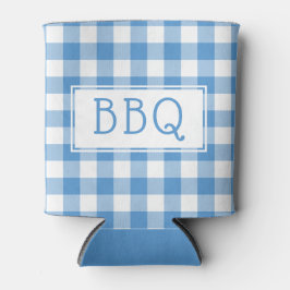 Classic Light Blue White Gingham Pattern GRILLEN P Dosenkühler