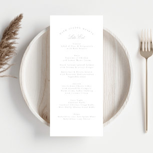 Classic Light Gray Calligraphy Formal Wedding Menükarte