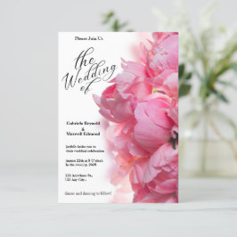 Classic Light Pink Peony Floral Wedding Einladung