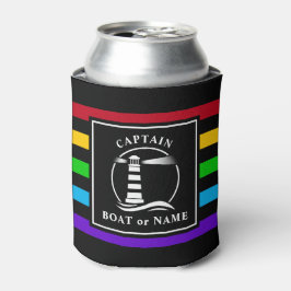 Classic Lighthouse Captain oder Bootsname Rainbow Dosenkühler