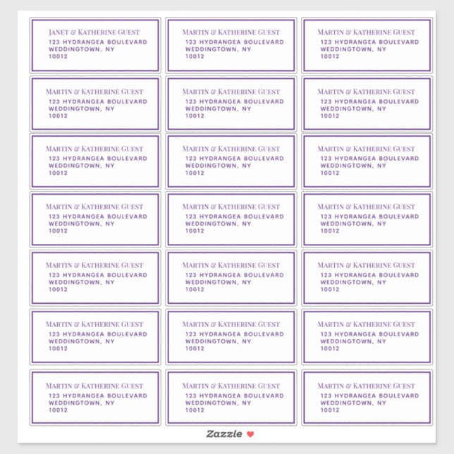 Classic Lila Guest Mailing Labels 21 pro Blatt (Blatt)