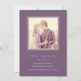 Classic Lila- und Gold Frame Foto Save the Date