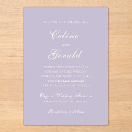 Classic Lilac Elegant Wedding Acryleinladungen