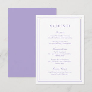 Classic Lilac Elegant Wedding Begleitkarte
