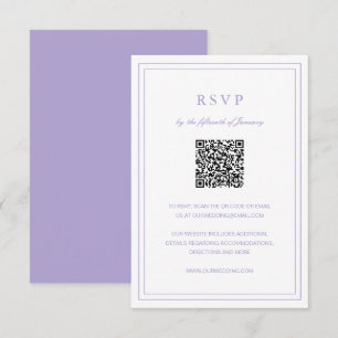 Classic Lilac Elegant Wedding RSVP Karte