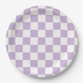 Classic Lilac Gingham Picnic Pappteller