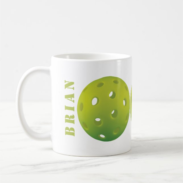 Classic Lime green 002 mit Namen Kaffeetasse (Links)