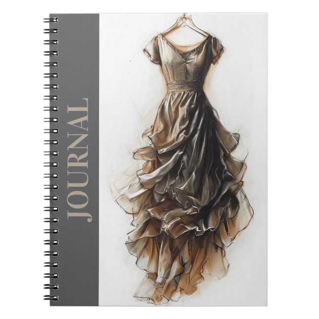 Classic Little Black Dress LBD Diary Beige Notizblock (Vorderseite)