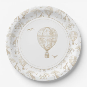 Classic Little Wild One Baby Shower Toile Pappteller