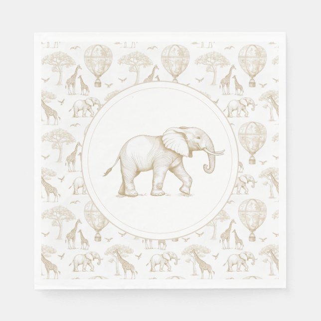 Classic Little Wild One Baby Shower Toile Serviette (Vorderseite)