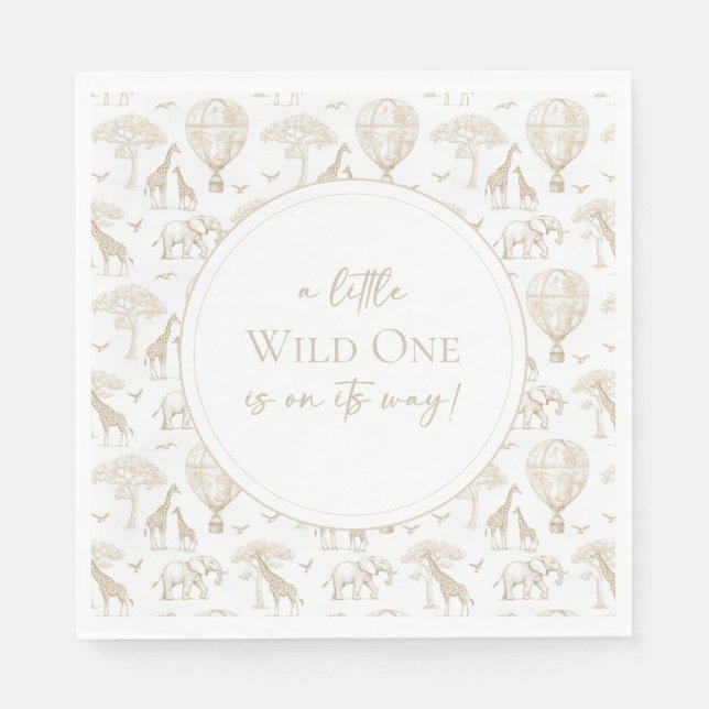 Classic Little Wild One Baby Shower Toile Serviette (Vorderseite)