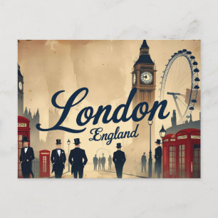 Classic London in Retro Postkarte