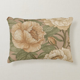 Classic,Lovely Flowers Pattern, Sage Gold Bloom Dekokissen