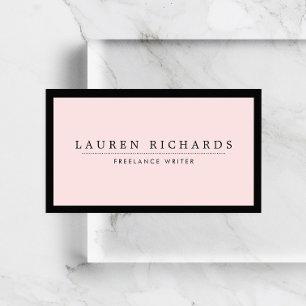 Classic Luxe Black and Pink mit Social Media Visitenkarte