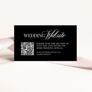 Classic Luxe Black QR-Code für Hochzeitsseiten Begleitkarte