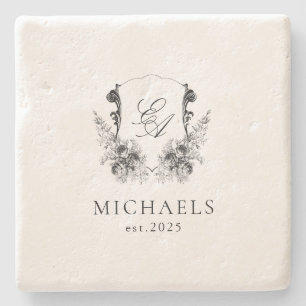Classic Luxe Custom Mit Monogramm Stone Untersetze Steinuntersetzer