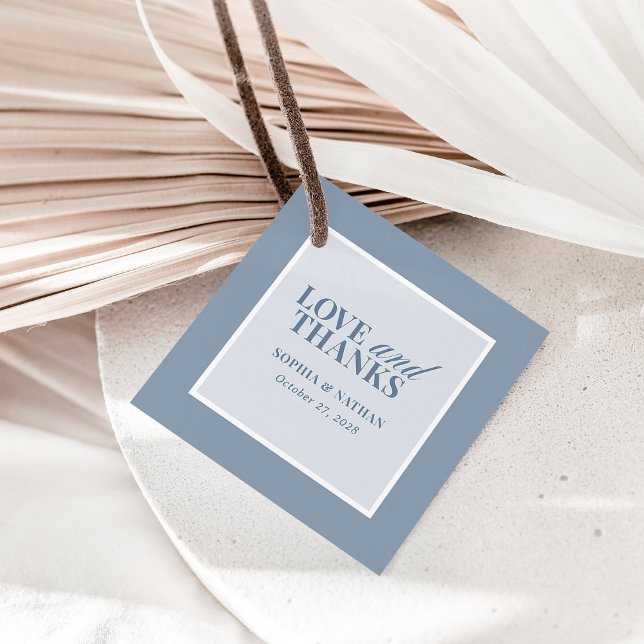 Classic Luxe | Dusty Blue Hochzeit Danke Geschenkanhänger (Von Creator hochgeladen)