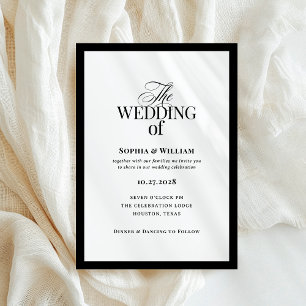 Classic Luxe   Elegante Schwarz-Weiß-Hochzeit Einladung