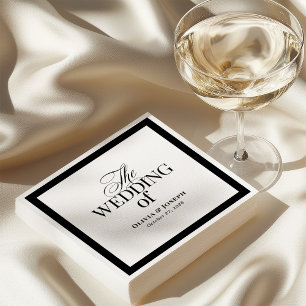 Classic Luxe   Elegante Schwarz-Weiß-Hochzeit Serviette