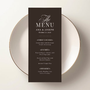 Classic Luxe   Espresso Braune Hochzeit Menükarte