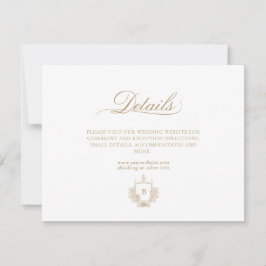 Classic Luxe Gold und White Monogram Details Card Mitteilungskarte