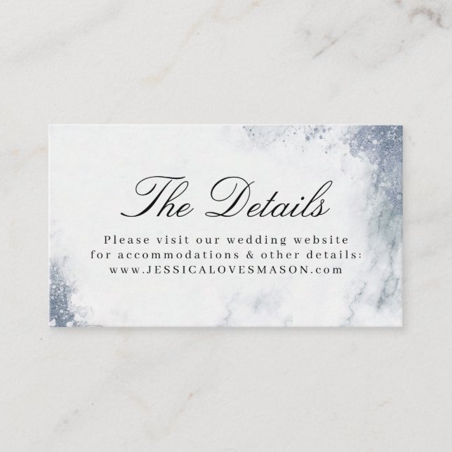 Classic Luxe Marble Wedding Website Insert Card (Vorderseite)
