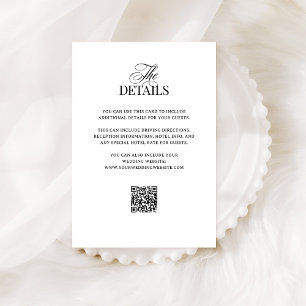 Classic Luxe   QR Code Wedding Guest Details Begleitkarte