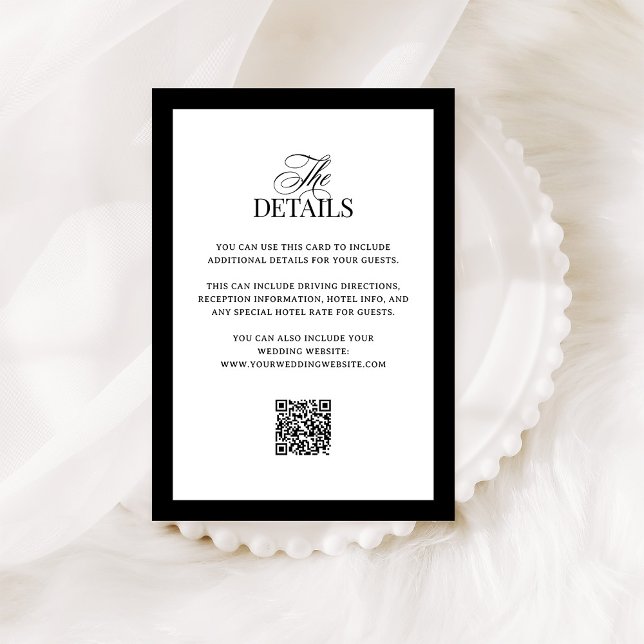 Classic Luxe | QR Code Wedding Guest Details Begleitkarte (Von Creator hochgeladen)