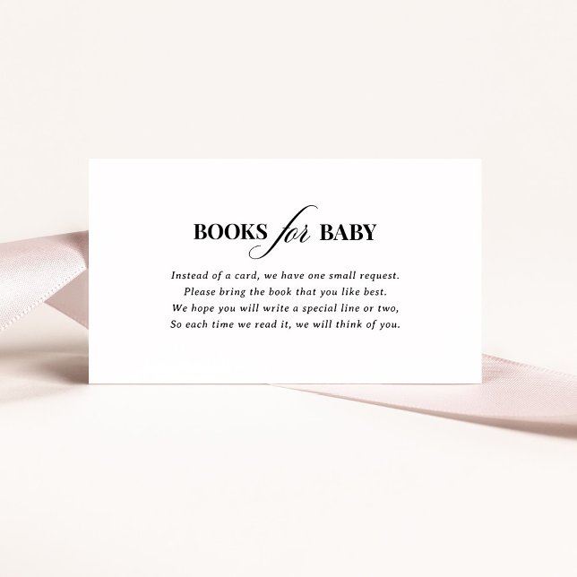 Classic Luxe Simple Black and White Books for Baby Begleitkarte (Von Creator hochgeladen)