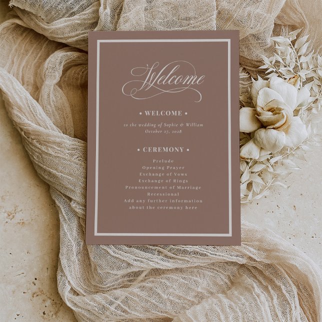 Classic Luxe | Soft Mocha Taupe Neutral Wedding Programm (Von Creator hochgeladen)